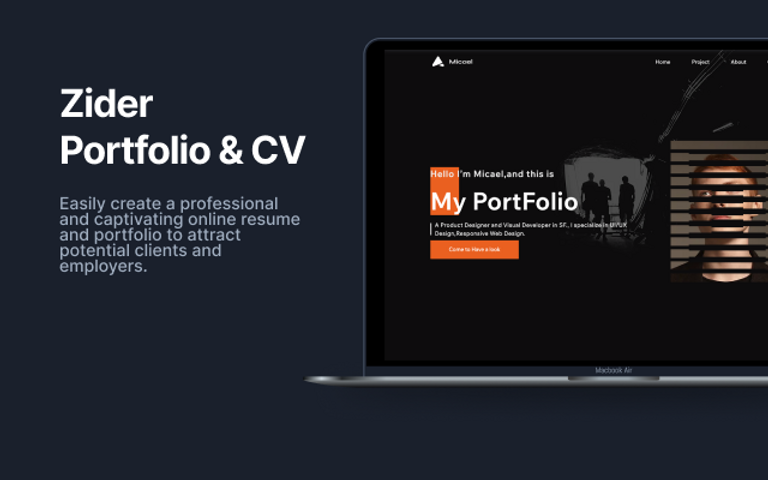 WIX Studio 设计作品集、案例展示主题范本｜Zider Portfolio & CV