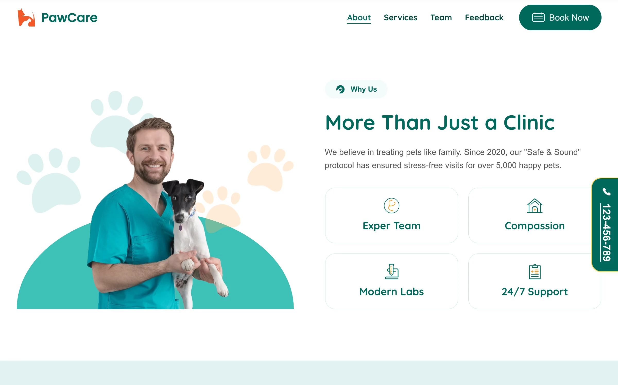PawCare - 服务优势 页面预览
