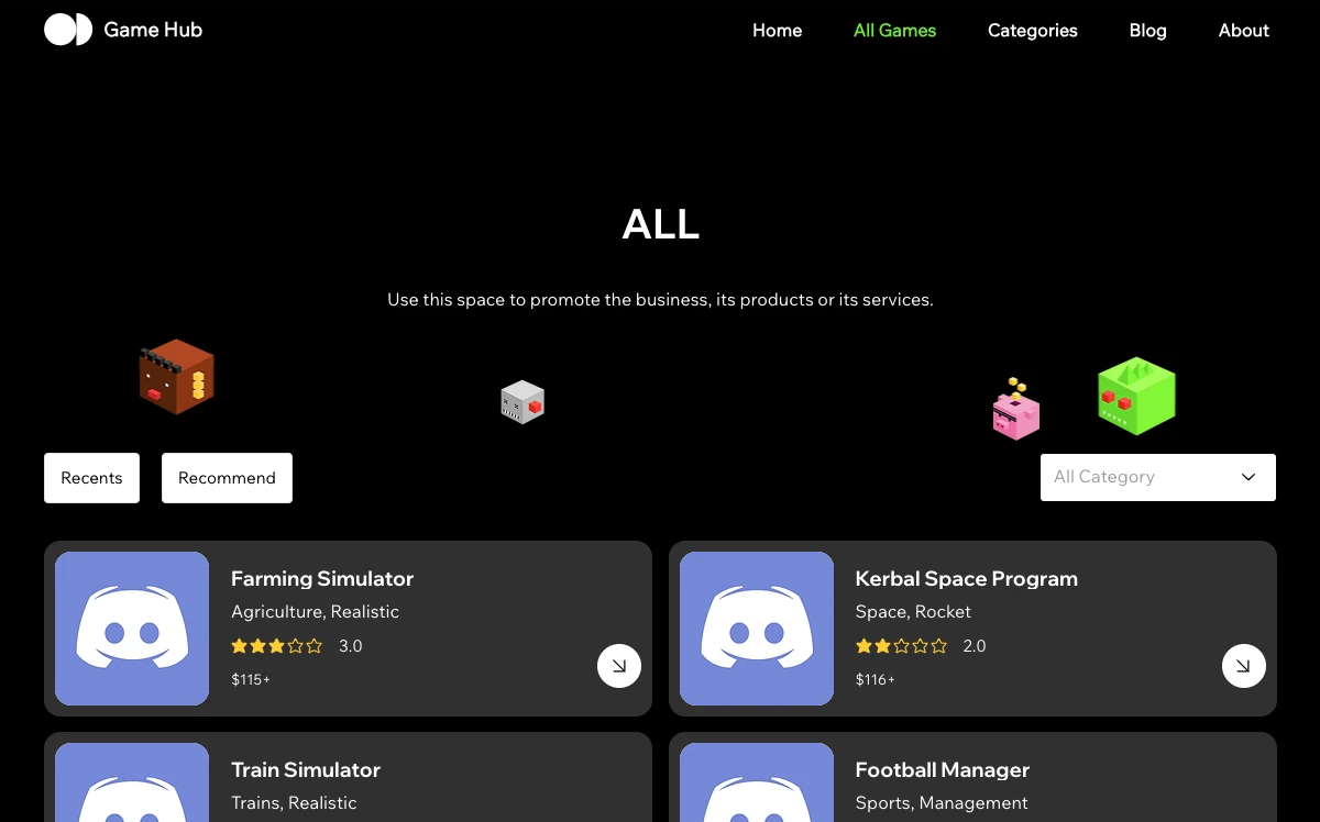 Zider Game Directory Hub - 游戏目录 页面预览